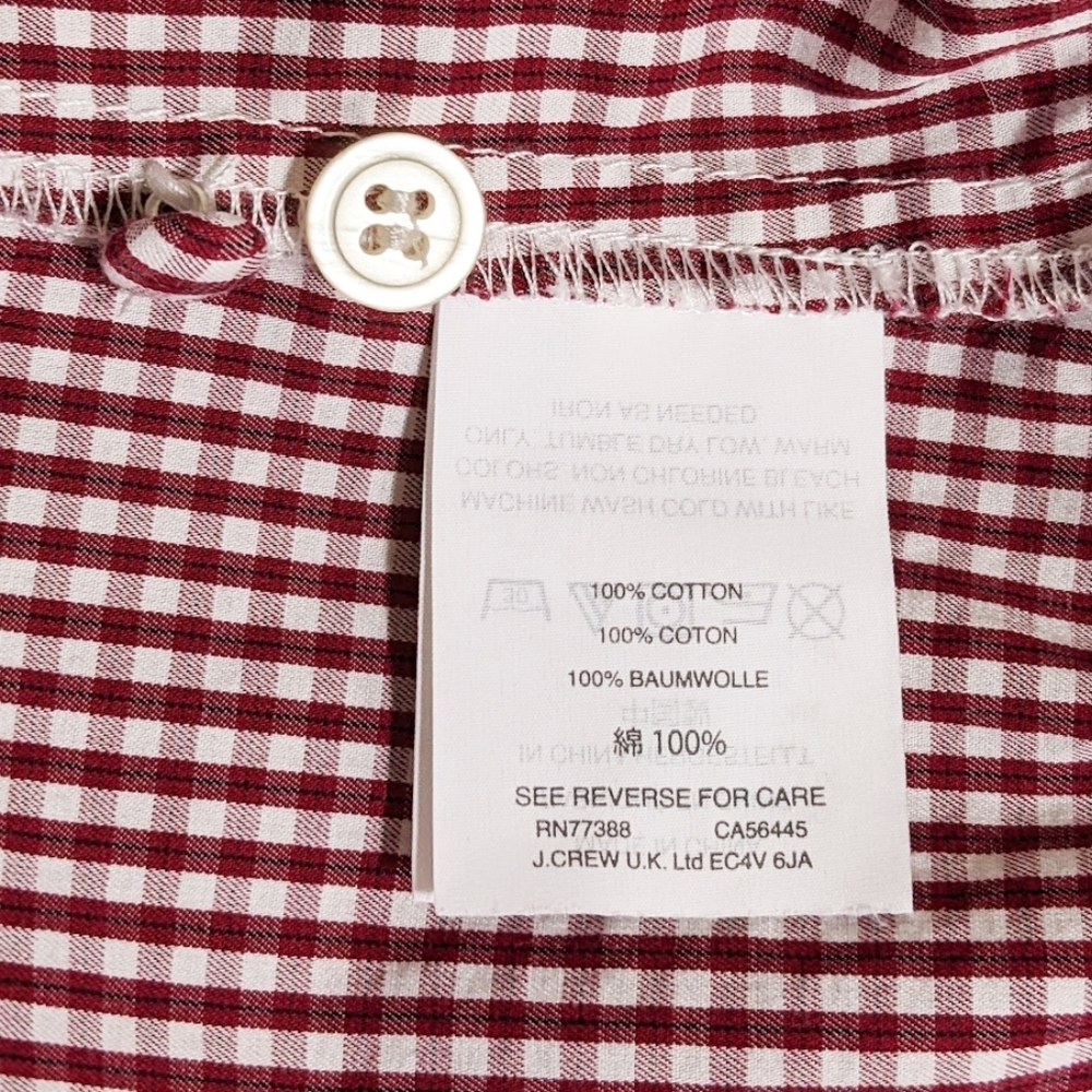 MADEWELL Burgundy Gingham Wrap Blouse/Top with 3/4 Sleeves - Picture 10 of 10